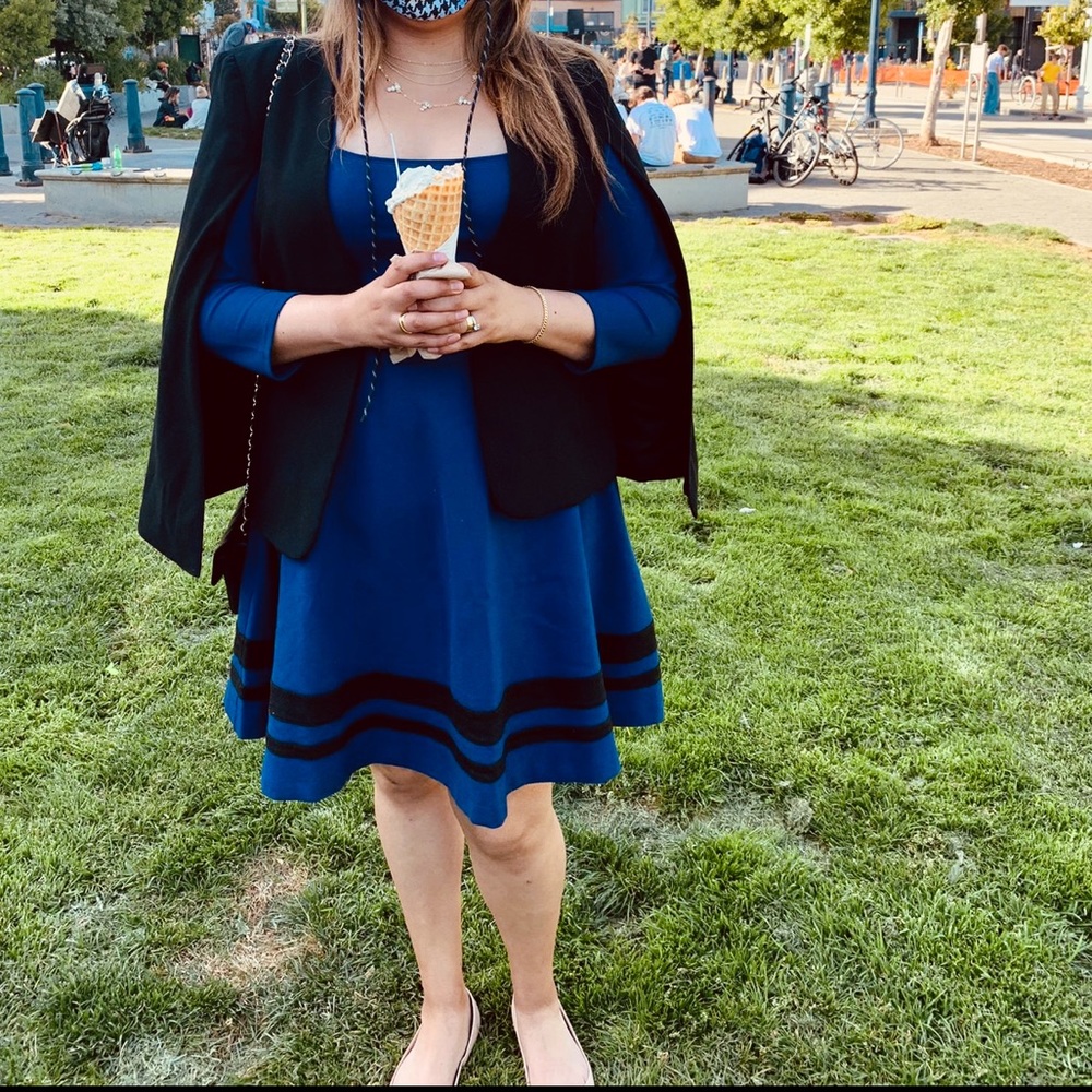 Modcloth Fit and Flare Blue Dress 1X